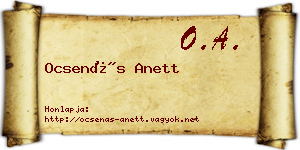 Ocsenás Anett névjegykártya
