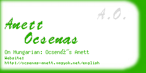 anett ocsenas business card